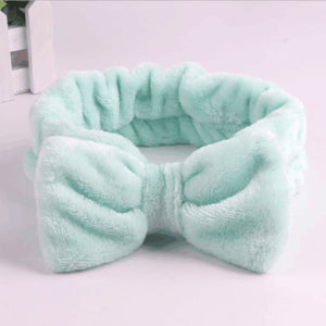 BYEOAUURTSY Flannel Cosmetic Headbands Soft Bowknot