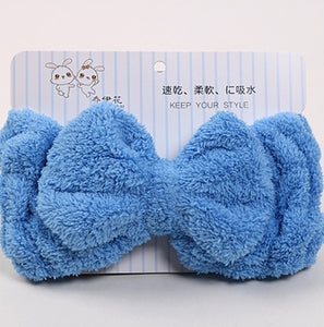 BYEOAUURTSY Flannel Cosmetic Headbands Soft Bowknot