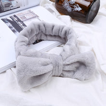 Load image into Gallery viewer, BYEOAUURTSY Flannel Cosmetic Headbands Soft Bowknot