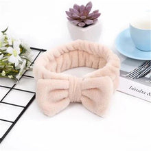 Load image into Gallery viewer, BYEOAUURTSY Flannel Cosmetic Headbands Soft Bowknot