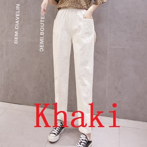 LUCKBN Women Casual Ankle Length Trousers