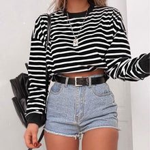 Load image into Gallery viewer, MEIHUIDA Women Loose Short Crop Top