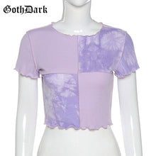 Load image into Gallery viewer, GOTH DARK Women Tie Dye With Sequin Patchwork Crop Top