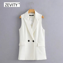Load image into Gallery viewer, ZEVITY Women Casual Sleeveless Double Breasted Vest