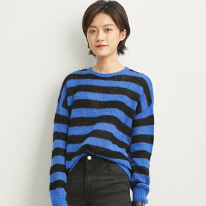 AMII Women Striped Knitted Sweater