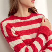 Load image into Gallery viewer, AMII Women Striped Knitted Sweater