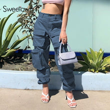 Load image into Gallery viewer, SWEETOWN Women High Waist Baggy Cargo Pants