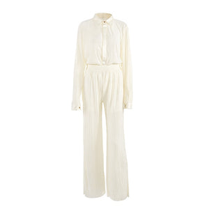 OOTN Women Wide Leg Elastic High Waist Oversized Pants And Top