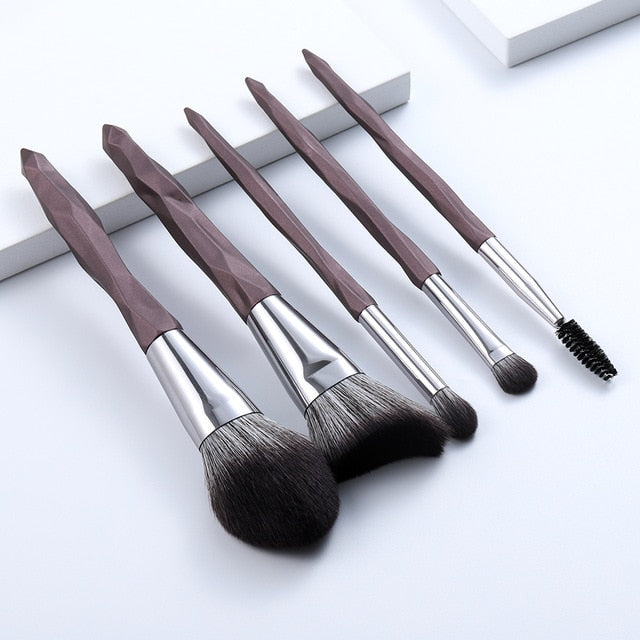 FLD 5Pcs Crystal Style Makeup Brushes Set