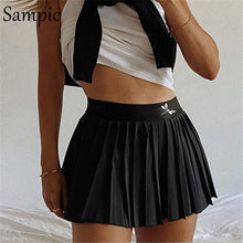 Load image into Gallery viewer, SAMPIC Women Casual Print Mini Pleated Skirts