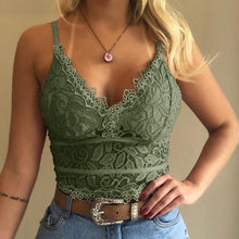 Load image into Gallery viewer, Women Lace V-neck Crop Top