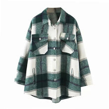Load image into Gallery viewer, AACHOAE Women Loose Casual Wool Plaid Jacket