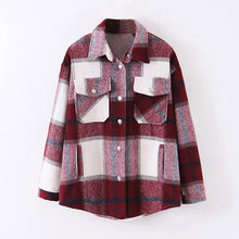 Load image into Gallery viewer, AACHOAE Women Loose Casual Wool Plaid Jacket