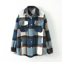 Load image into Gallery viewer, AACHOAE Women Loose Casual Wool Plaid Jacket