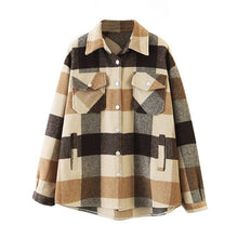 Load image into Gallery viewer, AACHOAE Women Loose Casual Wool Plaid Jacket