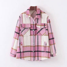 Load image into Gallery viewer, AACHOAE Women Loose Casual Wool Plaid Jacket