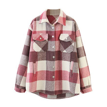 Load image into Gallery viewer, AACHOAE Women Loose Casual Wool Plaid Jacket