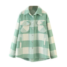 Load image into Gallery viewer, AACHOAE Women Loose Casual Wool Plaid Jacket