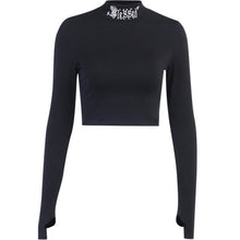 Load image into Gallery viewer, INSGOTH Women Black Long Sleeve Crop Top