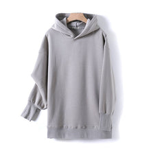 Load image into Gallery viewer, GCAROL Extra Long Hooded Fleece Sweatshirt And Pants Two Piece Set