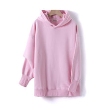 Load image into Gallery viewer, GCAROL Extra Long Hooded Fleece Sweatshirt And Pants Two Piece Set