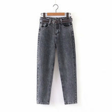 Load image into Gallery viewer, WIXRA Women Casual High Waist Loose Denim Pants