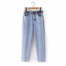 Load image into Gallery viewer, WIXRA Women Casual High Waist Loose Denim Pants