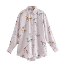 Load image into Gallery viewer, AACHOAE Women Leopard Print Turn Down Collar Shirt