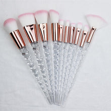 Load image into Gallery viewer, Women 10pcs Unicorn Glitter Makeup Brushes Set