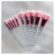 Load image into Gallery viewer, Women 10pcs Unicorn Glitter Makeup Brushes Set