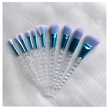Load image into Gallery viewer, Women 10pcs Unicorn Glitter Makeup Brushes Set