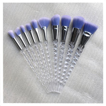 Load image into Gallery viewer, Women 10pcs Unicorn Glitter Makeup Brushes Set