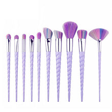 Load image into Gallery viewer, Women 10pcs Unicorn Glitter Makeup Brushes Set