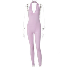 Load image into Gallery viewer, SIMENUAL Women Long Backless Sleeveless Workout Jumpsuit