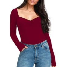 Load image into Gallery viewer, Women V-Neck Long Sleeve Top