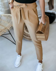 NOMISSMORE Women Slim Hip Solid Color Pencil Pants