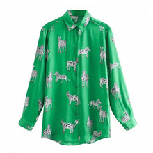 Load image into Gallery viewer, AACHOAE Women Leopard Print Turn Down Collar Shirt