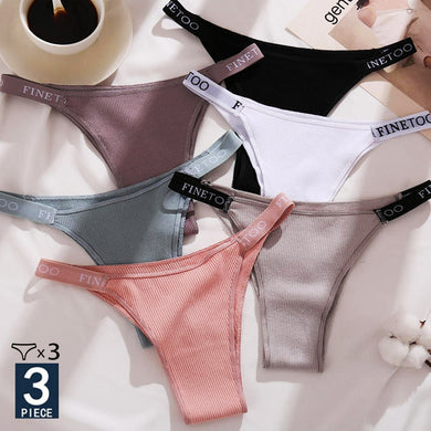 FINETOO Women 3PCS/Set Cotton Underwear