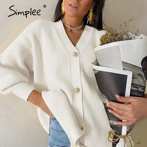 SIMPLEE Women Casual Long Knitted Cardigan