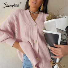 Load image into Gallery viewer, SIMPLEE Women Casual Long Knitted Cardigan