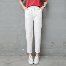 Load image into Gallery viewer, LUCKBN Women Elastic Waist Casual Loose Pants