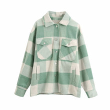 Load image into Gallery viewer, KRYTOMOA Vintage Stylish Oversized Plaid Jacket