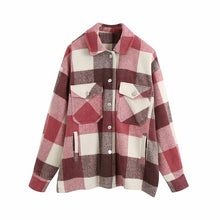 Load image into Gallery viewer, KRYTOMOA Vintage Stylish Oversized Plaid Jacket
