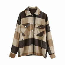 Load image into Gallery viewer, KRYTOMOA Vintage Stylish Oversized Plaid Jacket