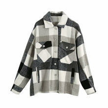 Load image into Gallery viewer, KRYTOMOA Vintage Stylish Oversized Plaid Jacket