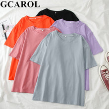 Load image into Gallery viewer, GCAROL Women O-neck Upper Oversized T-shirt