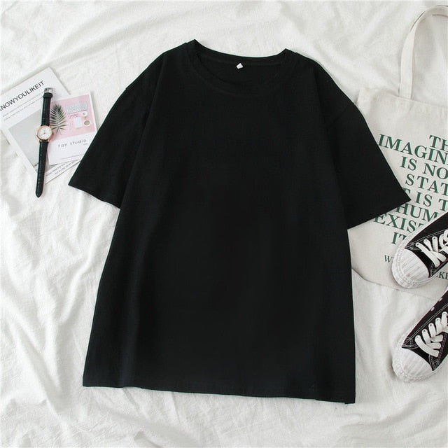 GCAROL Women O-neck Upper Oversized T-shirt