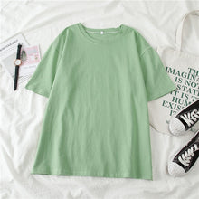 Load image into Gallery viewer, GCAROL Women O-neck Upper Oversized T-shirt