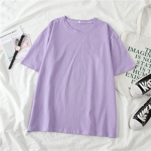 GCAROL Women O-neck Upper Oversized T-shirt