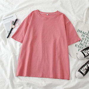 GCAROL Women O-neck Upper Oversized T-shirt